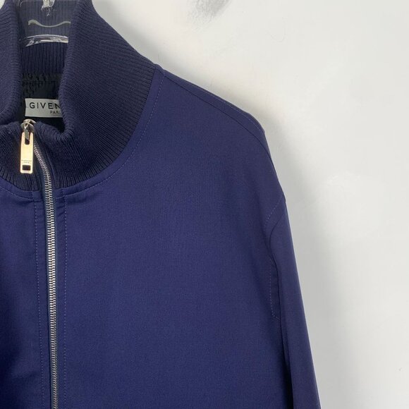 Givenchy Mens Blue Wool Zipper Jacket With Stand-Up Collar & Pockets Size 50 L 9 - Picture 5 of 6